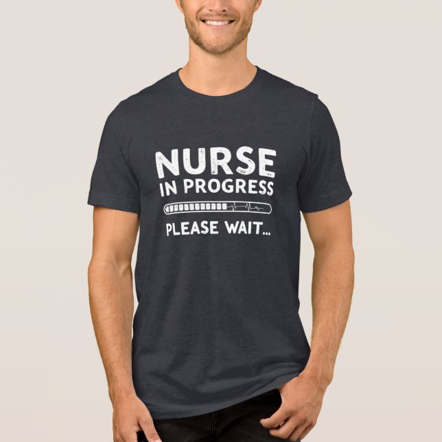 Krankenschwester im Gange Bitte warten - Funny Nur Tri-Blend Shirt (Vorderseite)
