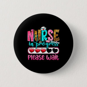 Krankenschwester in Arbeit Bitte warten Krankenpfl Button