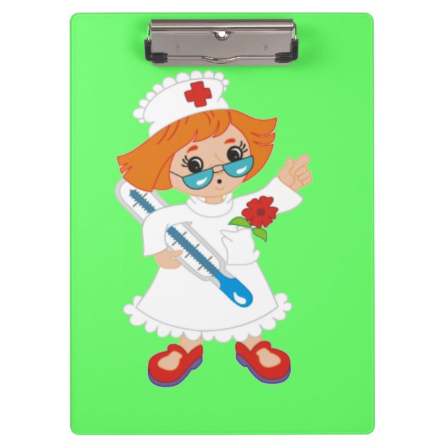 Krankenschwester in der Uniform Klemmbrett (Vorderseite)