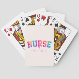 "Krankenschwester" in eleganten Regenbogenfarben   Spielkarten