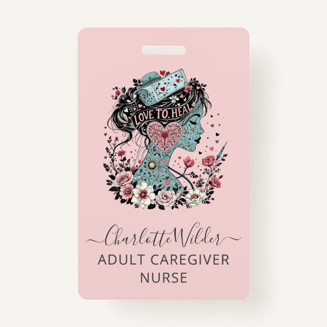 Krankenschwester Karegiver Rosa Ausweis (Vorderseite)
