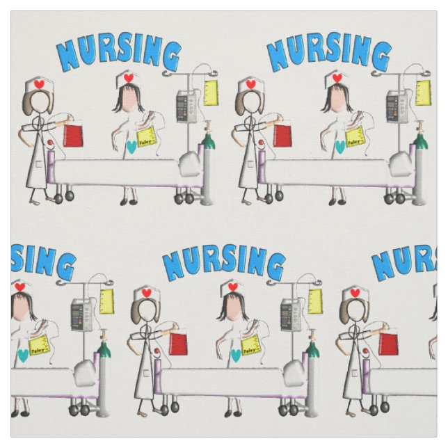 Krankenschwester-Krankenhaus-Szene Stoff (Muster)