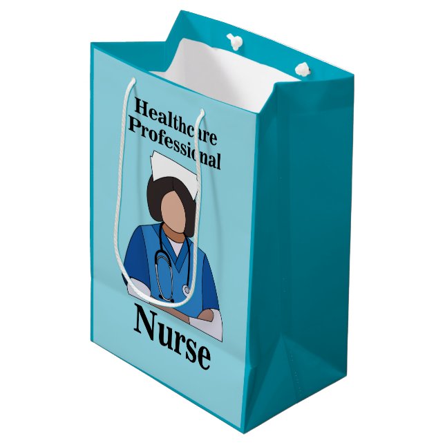 Krankenschwester Krankenpfleger Gesundheitsfachman Mittlere Geschenktüte (Vorderseite Schrägansicht)