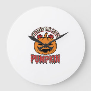 Krankenschwester-Kürbis-Halloween-Lieferung-Shirt- Große Wanduhr