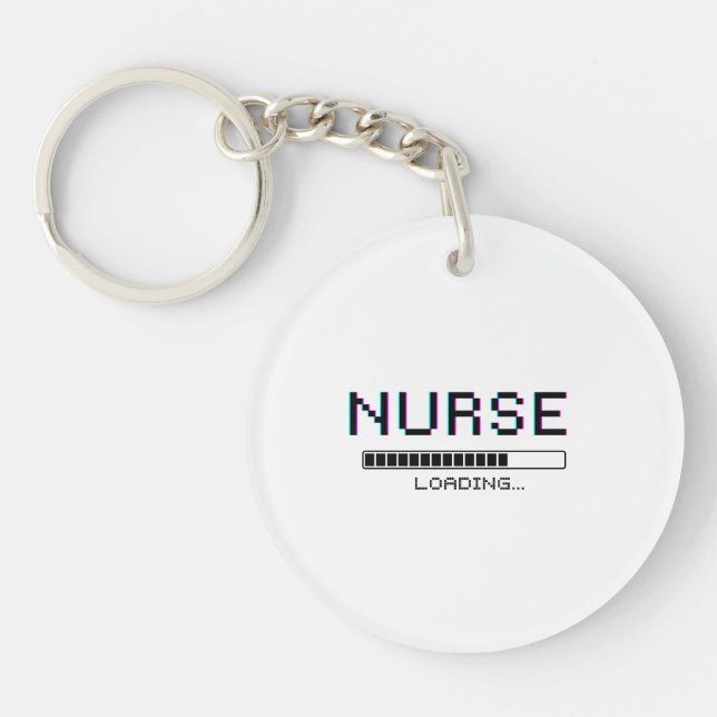 Krankenschwester-Ladefehler-Pixel-Art-Design Schlüsselanhänger (Vorderseite)