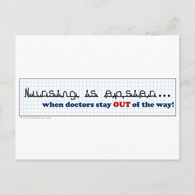 Krankenschwester - Lass mir meine Arbeit Postkarte (Vorderseite)