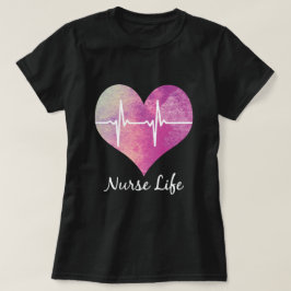 Krankenschwester-Leben - Aquarell-Herz EKG T-Shirt