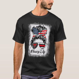 Krankenschwester Leben Gebleicht Rosa Leopard Uno T-Shirt