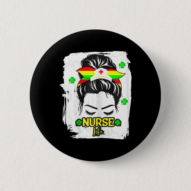 Krankenschwester Leben Juneteenth Schwarze Geschic Button (Vorderseite)