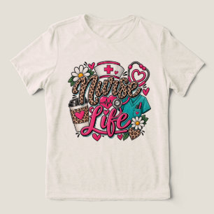 Krankenschwester Leben Leopardenprint Stethoskop H Tri-Blend Shirt