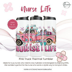 Krankenschwester-Leben-Rosa-LKW-Thermal-Tumbler Thermosbecher