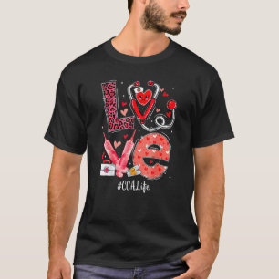 Krankenschwester Lebens Liebe Herz Stethoskop Rn K T-Shirt