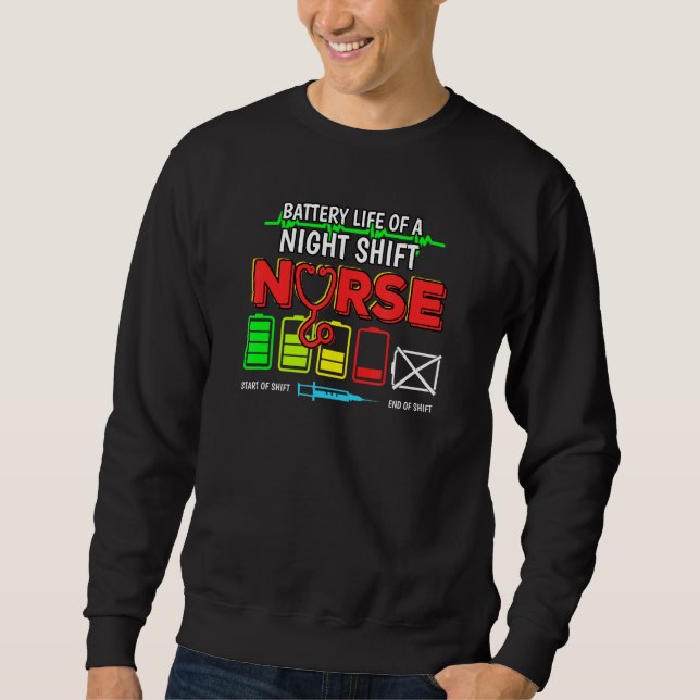 Krankenschwester Lebensretter nährt Energie-Nachts Sweatshirt (Vorderseite)