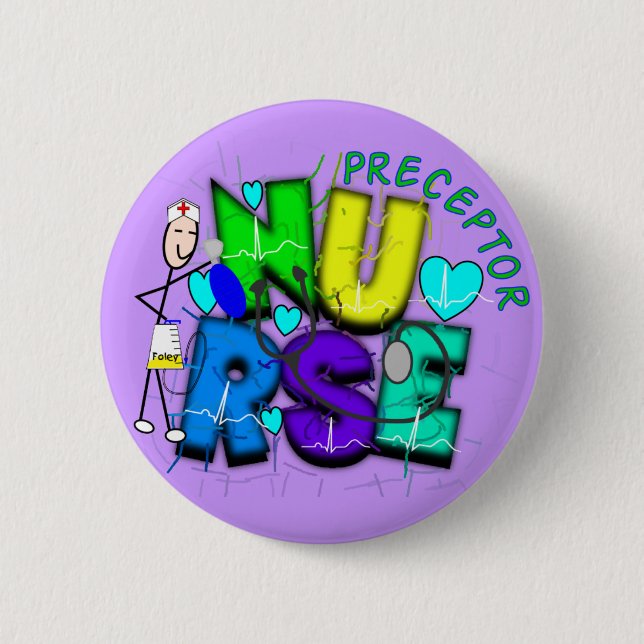 Krankenschwester-Lehrer "danken Ihnen" Geschenke Button (Vorderseite)