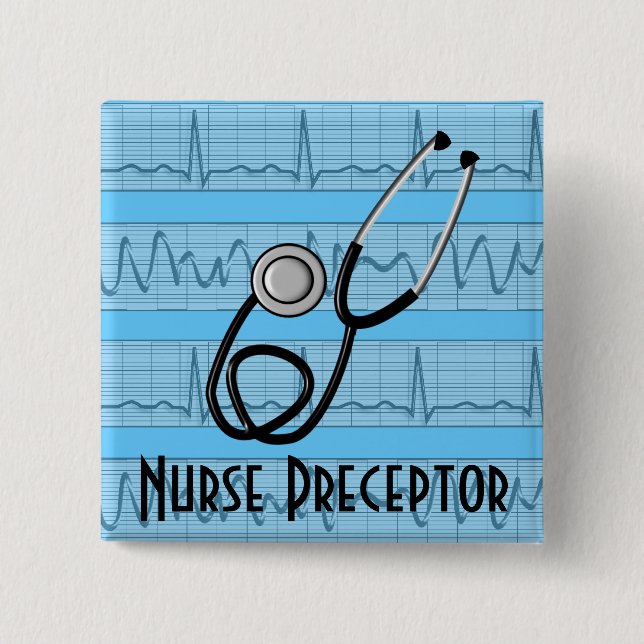 Krankenschwester-Lehrer knöpft schwarzes Button (Vorderseite)