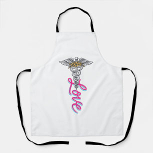 Krankenschwester Liebe Caduceus Floral Medizin Ver Schürze