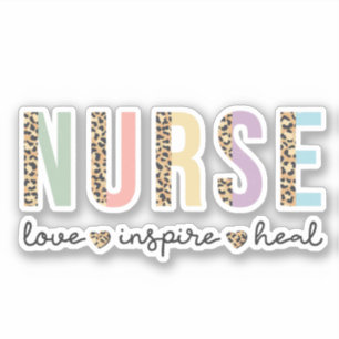 Krankenschwester Liebe Inspirieren Heilen Leoparde Aufkleber