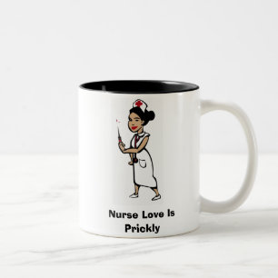 Krankenschwester-Liebe ist stachelige Kaffee-Tasse Zweifarbige Tasse
