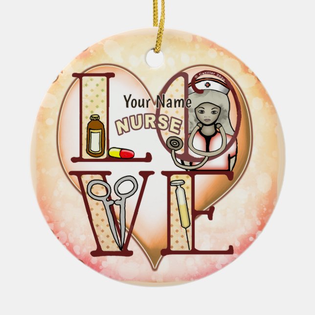 Krankenschwester Liebe Keramik Ornament (Vorne)