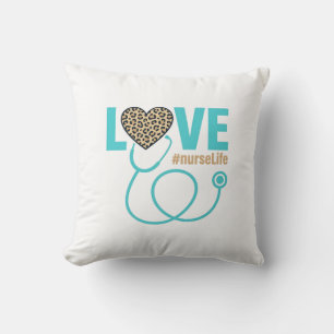 Krankenschwester Liebe Leopard Stethoskop Vektor D Kissen