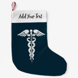 Krankenschwester-Marine-Blauweißes medizinisches Kleiner Weihnachtsstrumpf
