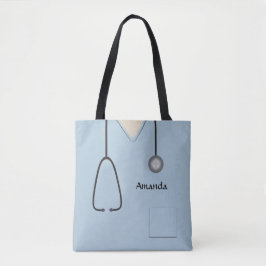 Krankenschwester Medical Scrubs Light Blue AOPMT Tasche