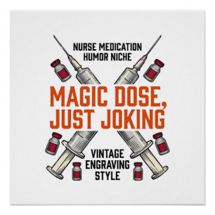 Krankenschwester Medikament Humor Hexendosis Vinta Poster