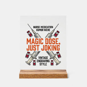 Krankenschwester-Medikament-Humor-Witchy-Dosis-Vin Acrylschild