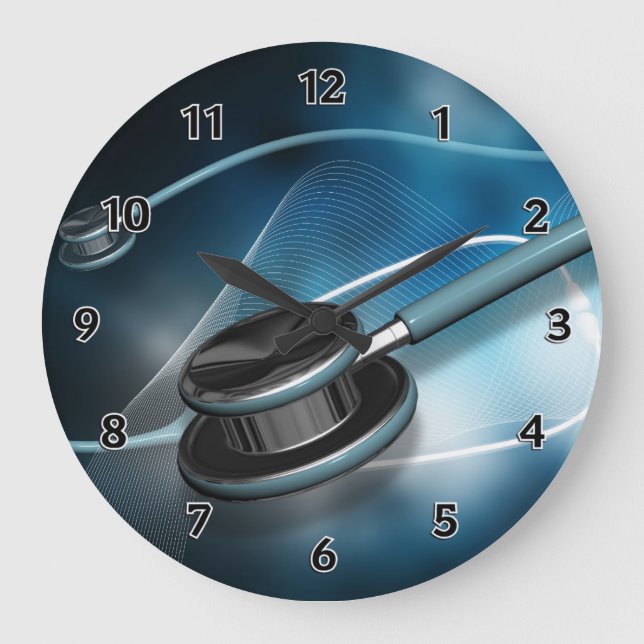 Krankenschwester-medizinische Stethoskope Große Wanduhr (Vorderseite)