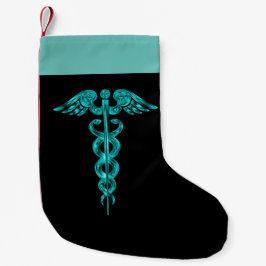 Krankenschwester-medizinischer TürkisCaduceus Kleiner Weihnachtsstrumpf