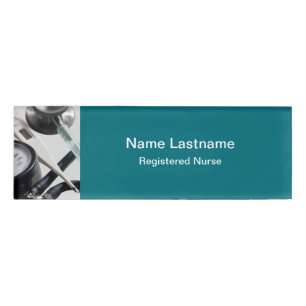 Krankenschwester-medizinisches Thema Namenschild