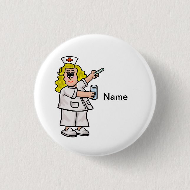 Krankenschwester mit große Pillen-kundengerechtem Button (Vorderseite)