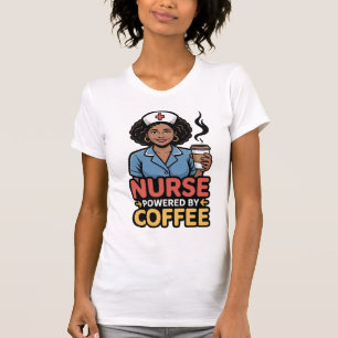 Krankenschwester mit Kaffee angetriebenes T-Shirt