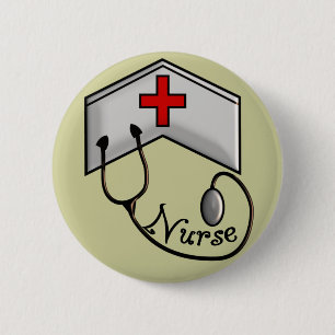 Krankenschwester mit PRÄGEARTIGER KAPPE u. Button