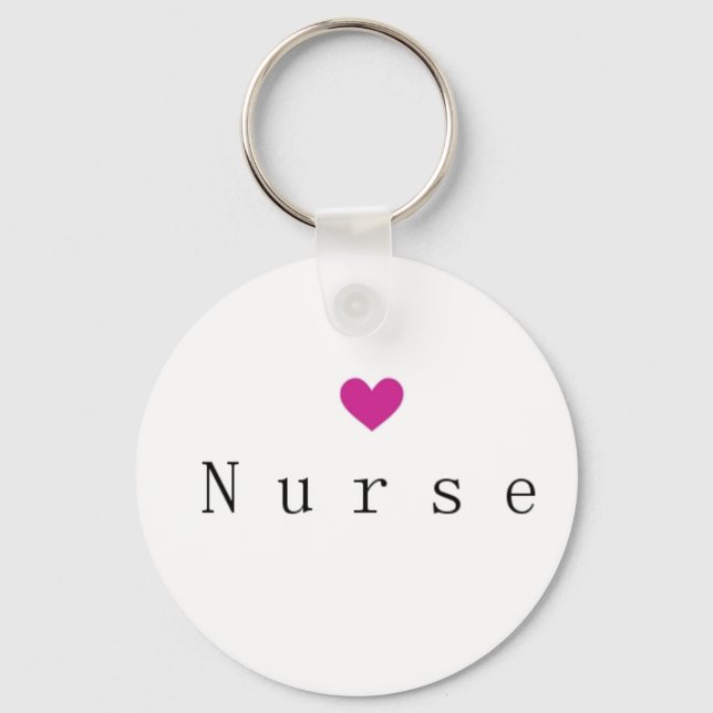 Krankenschwester mit rosa Herz Schlüsselanhänger (Vorderseite)