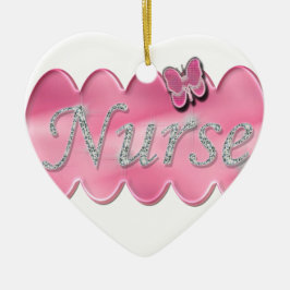 Krankenschwester mit Schmetterling Keramikornament