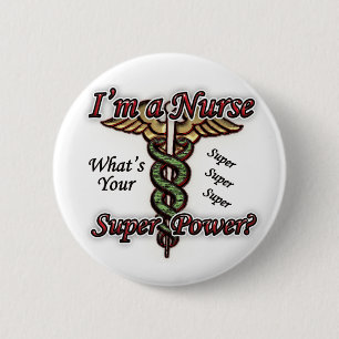 Krankenschwester mit SuperPower Button