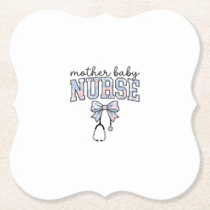 Krankenschwester-Mutter-Baby-Blumen-Schleife-Shirt Untersetzer