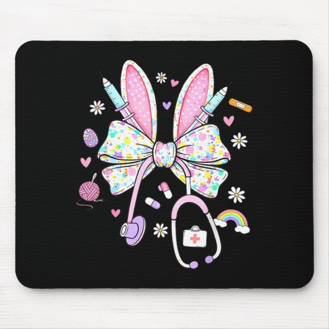 Krankenschwester Ostertag Niedlich Kokett Stethosk Mousepad (Vorne)