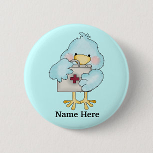Krankenschwester-Piepmatz-Knopf Button