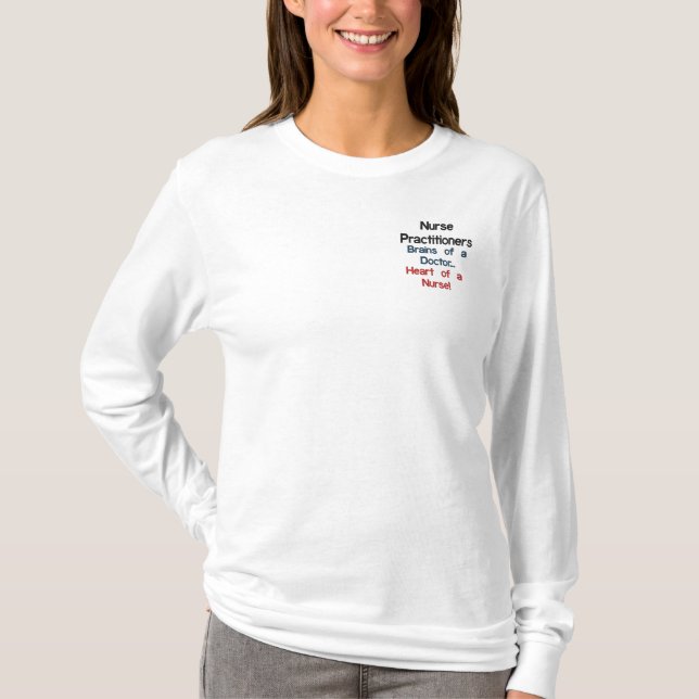 Krankenschwester-Praktiker Besticktes Langarmshirt (Vorderseite)
