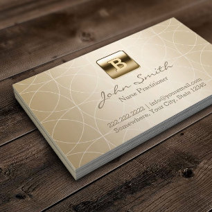 Krankenschwester-Praktiker-Luxusgoldmonogramm Visitenkarte