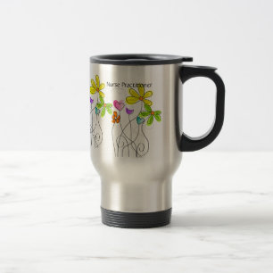 Krankenschwester-Praktiker-Reise-Tasse Blumen2 Reisebecher