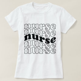 Krankenschwester - Retro-Schriftart-Stil (Schwarz  T-Shirt