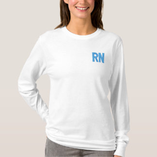 Krankenschwester RN Blaue Stickerei-Style Minimali Besticktes Langarmshirt