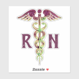 Krankenschwester RN lila Caduceus-medizinische Aufkleber