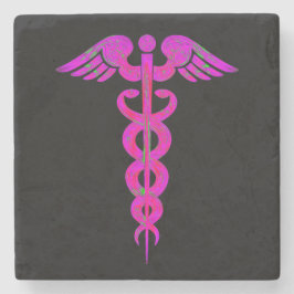 Krankenschwester RN schwarzer rosa medizinischer Steinuntersetzer