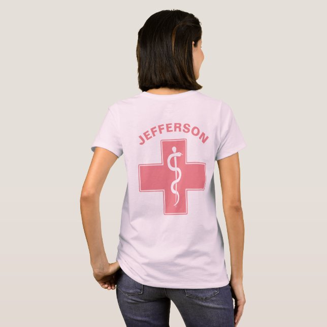 Krankenschwester Rod von Asclepius Namen und von T-Shirt (Schwarz voll)