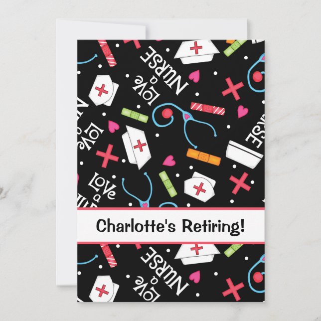 Krankenschwester-Ruhestands-Party-Feier Einladung (Vorderseite)