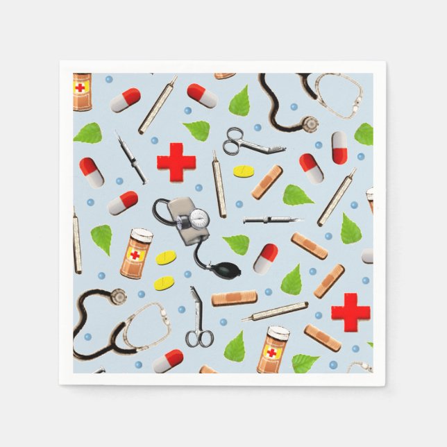 Krankenschwester-Ruhestandsfeier Serviette (Vorderseite)